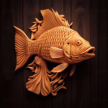 3D model Fire barbus fish (STL)